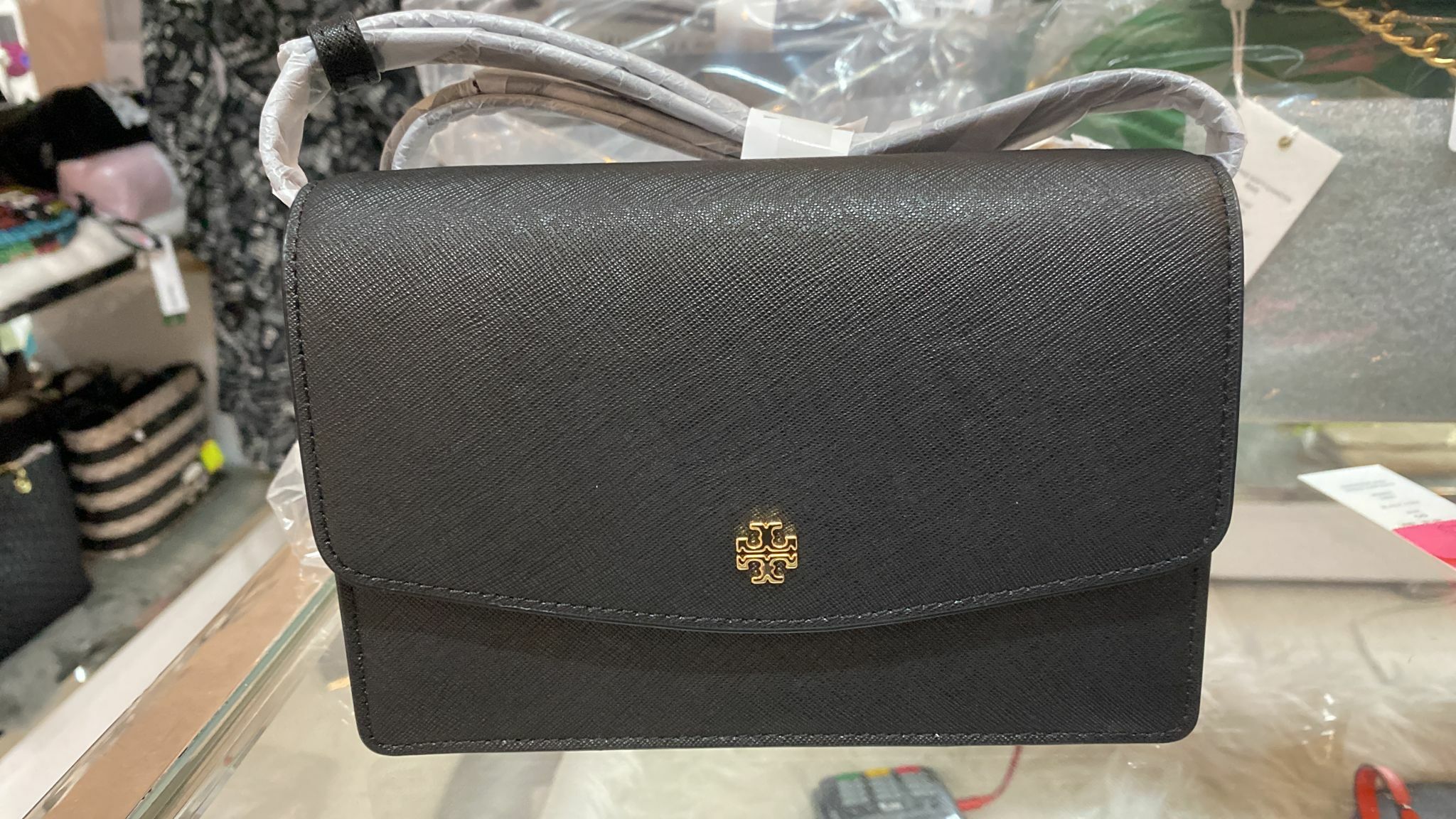 [S] TORY BURCH EMERSON MINI SHOULDER BAG, BLACK, 80901=001 (STB119)