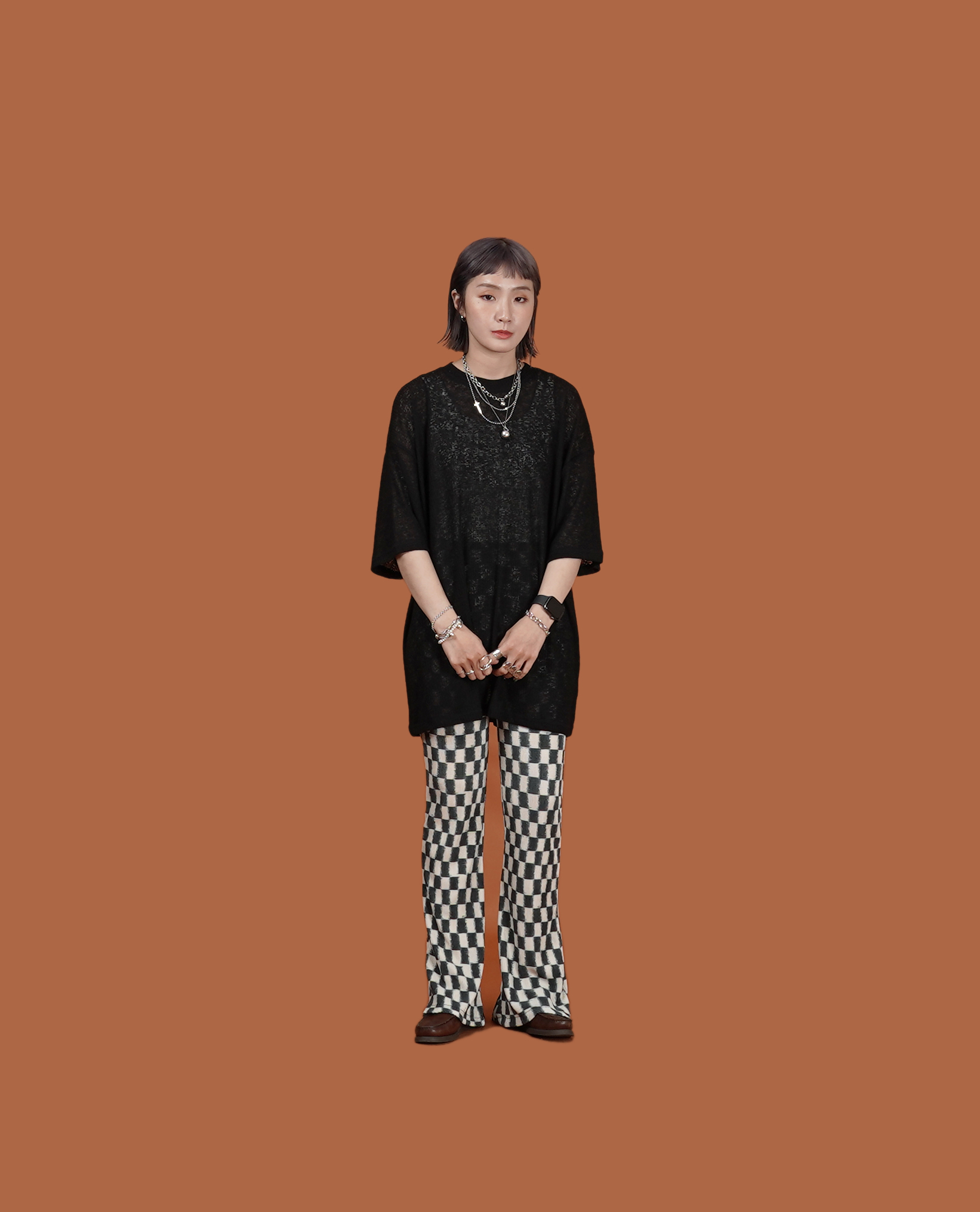 O.POism 歐波医生格紋百褶牽牛花褲