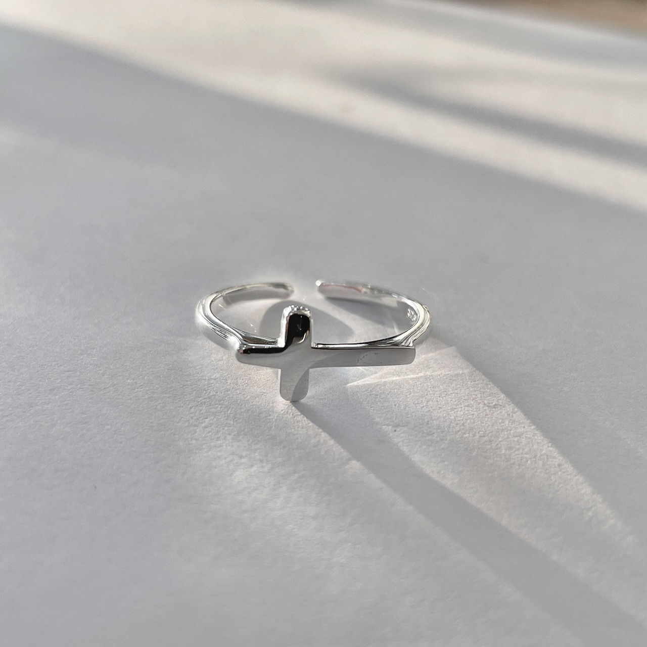 │簡約│個性十字 • 開口戒 • 純銀戒指 • 925silver