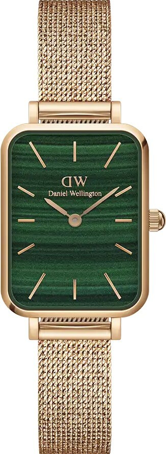 萬年鐘錶 - DW - Daniel Wellington   QUADRO PRESSED MELROSE系列 錶徑 : 20x26mm 方形綠面米蘭錶帶女錶  DW00100437