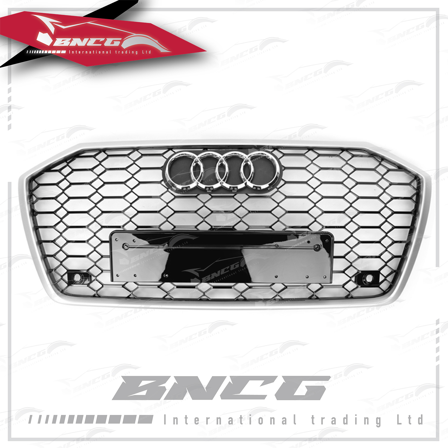 奧迪 Audi 19+年式 A6 改 RS6 原車替換式 改裝 蜂巢式 銀框 中網 水箱罩 含車標