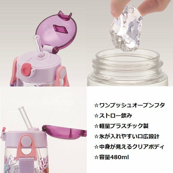 SKATER 塑膠彈蓋吸管水壺480ML 新幹線