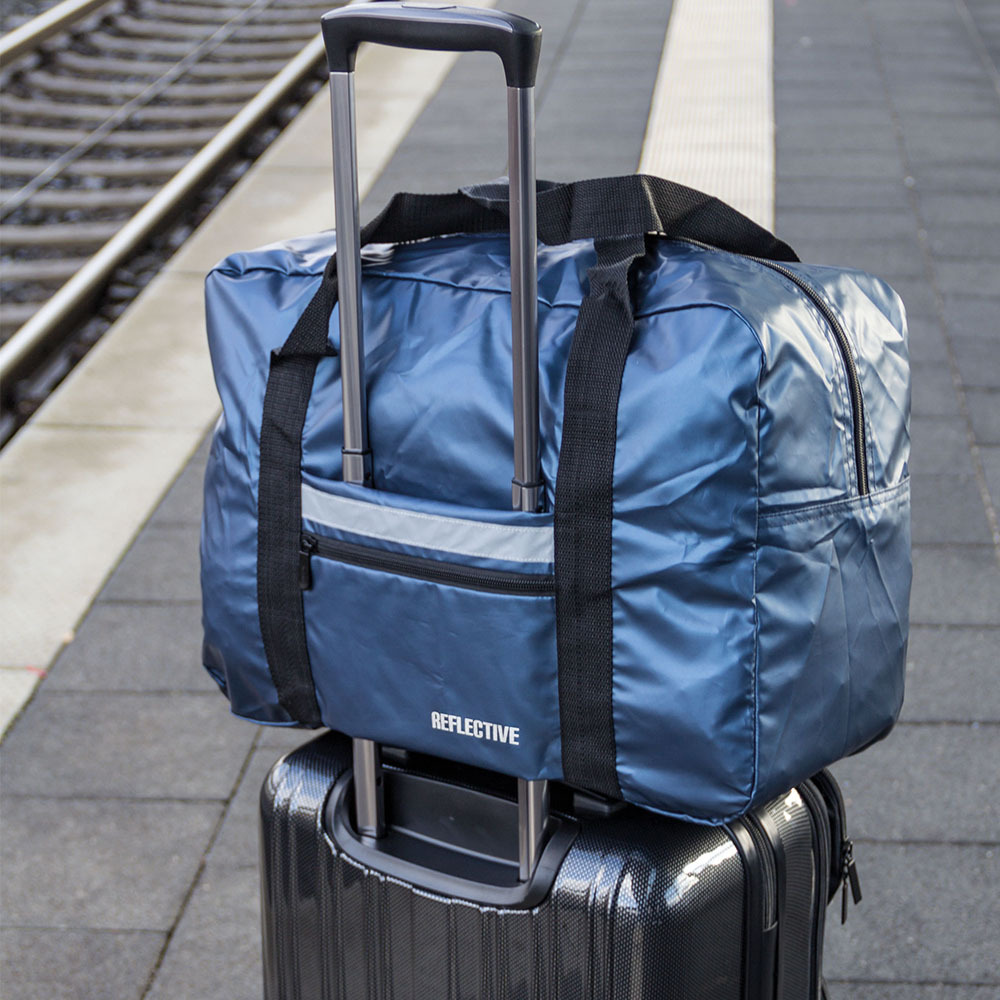 德國 TROIKA｜快速摺疊收納旅行袋-反光藍
