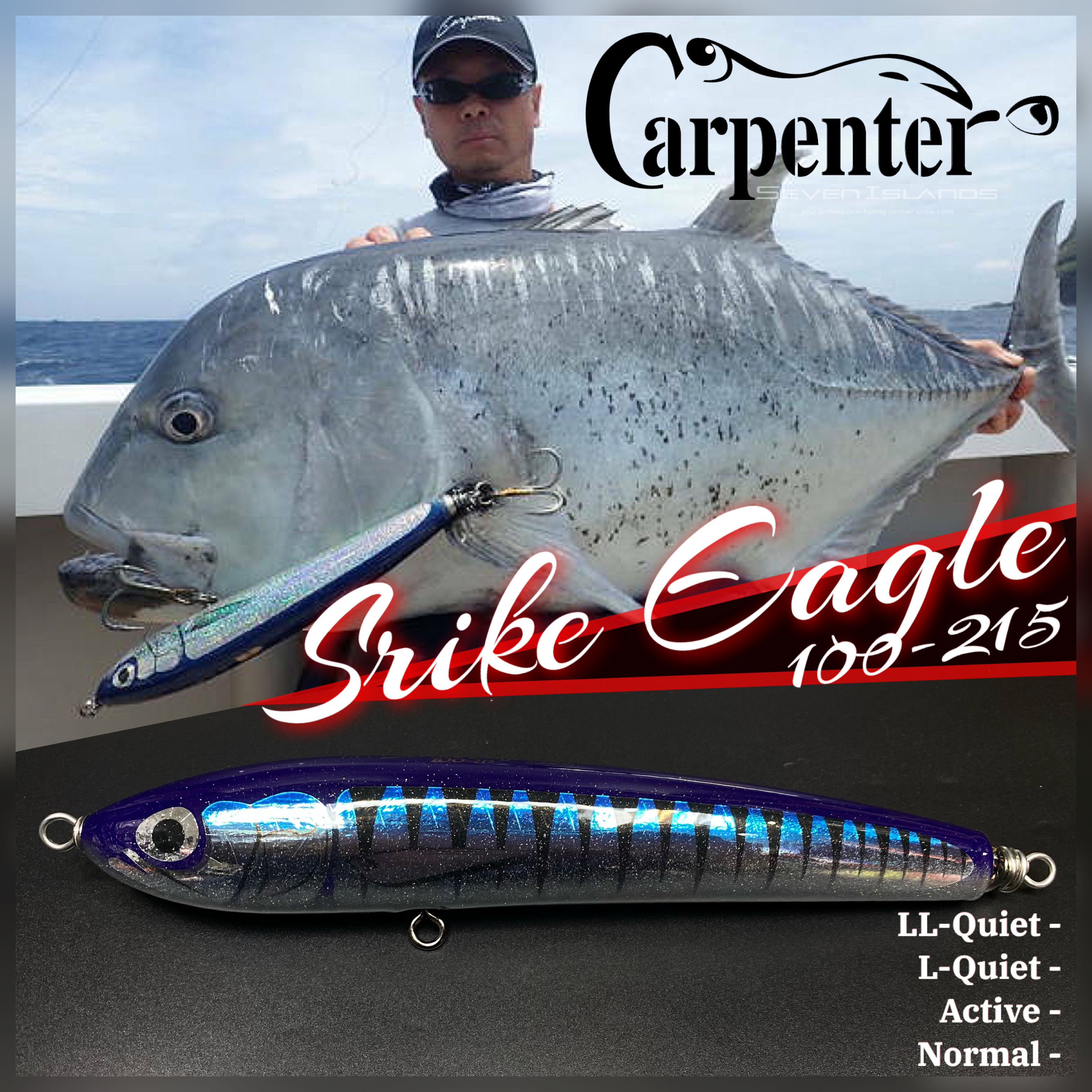 CARPENTER STRIKE EAGLE 100-215 WOODEN STICK BAIT -七島