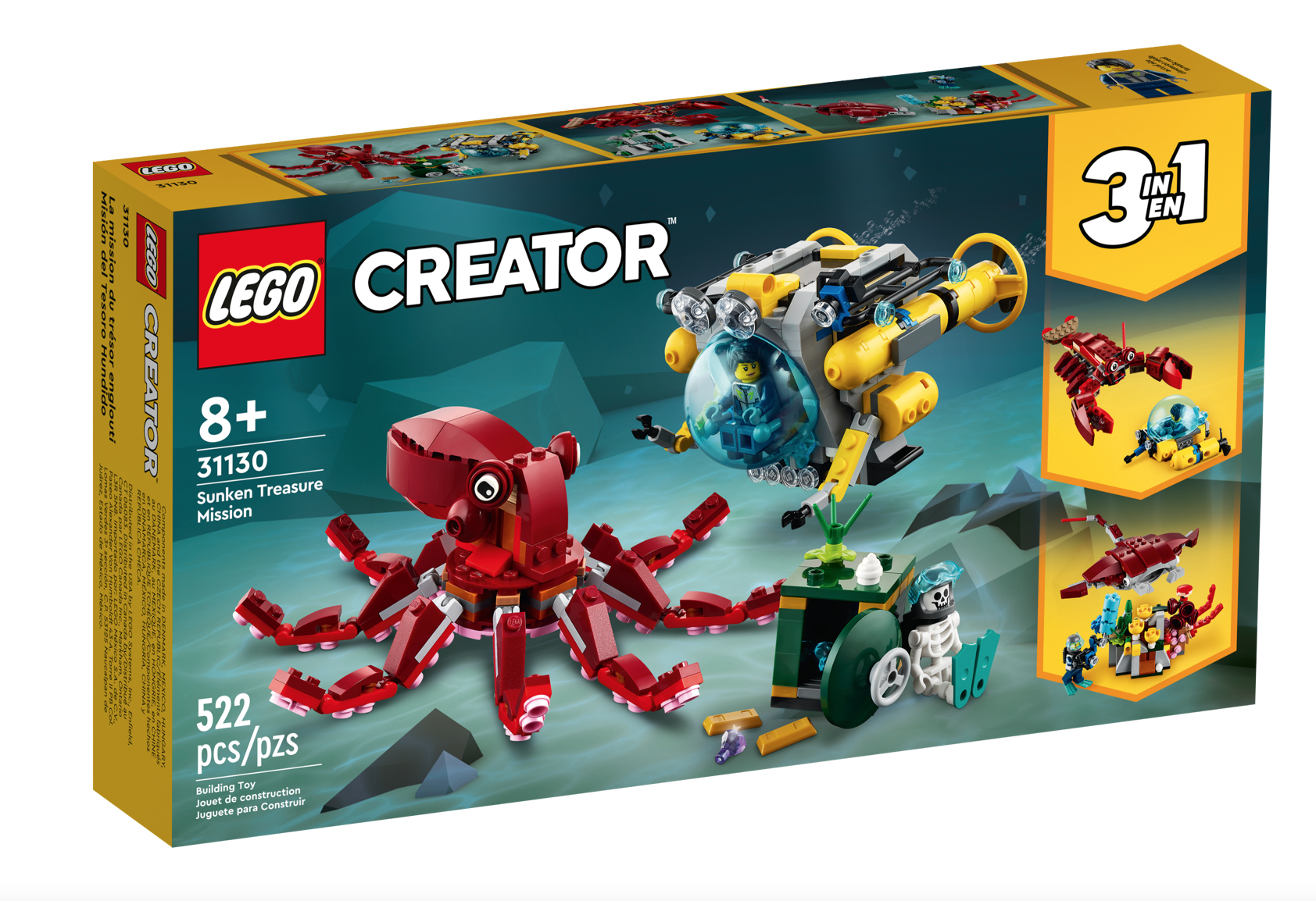 [飛米樂高積木磚賣店] LEGO 31130Creator-三合一創意 海底尋寶任務（6/1開賣）