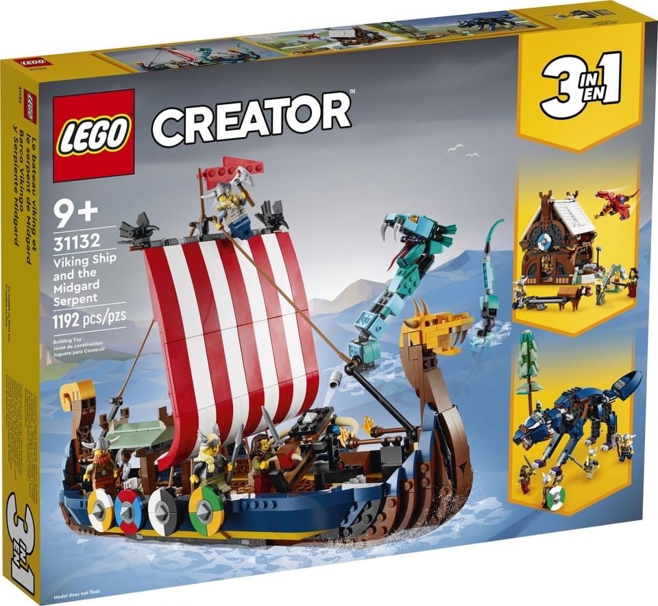 [飛米樂高積木磚賣店] LEGO 31132Creator-三合一創意 維京海盜船和塵世巨蟒（6/1開賣）