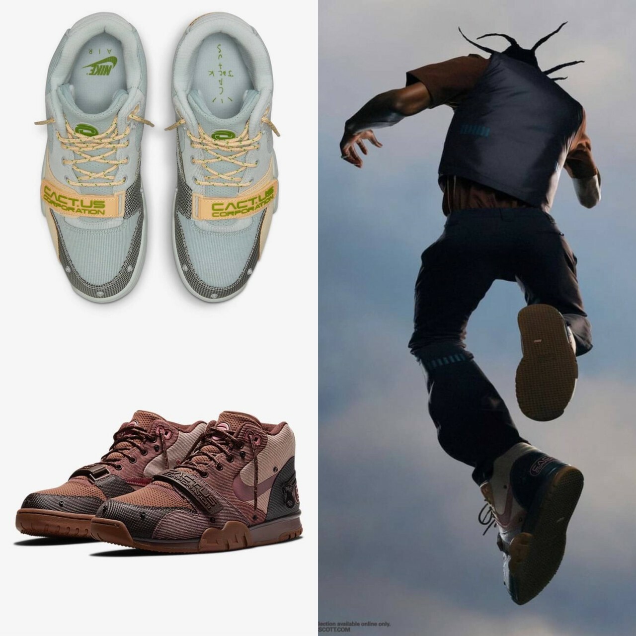 Travis Scott x NIKE AIR Trainer 1 SP 聯名限定 倒勾 可拆式覆面 男女同款