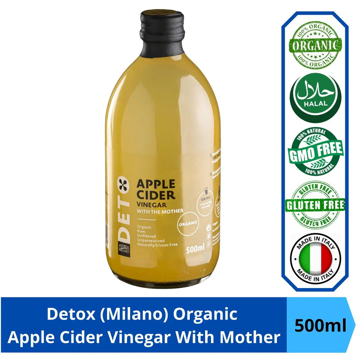 Andrea Milano - 意大利有機無過濾蘋果醋 500毫升 (帶醋母)