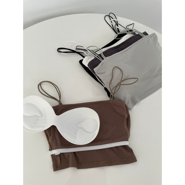 【imfine】韓版雙肩帶坑條罩杯小可愛 #8251