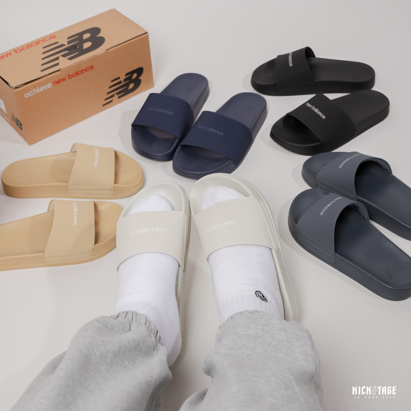 **特價商品售出無退換**NEW BALANCE 1101 SLIPPERS 黑色 奶茶 奶杏 鐵灰藍 深藍 刺繡小LOGO 低飽和系列 韓系 韓版 NB 拖鞋【D1101IIV2】NBS 25SALE