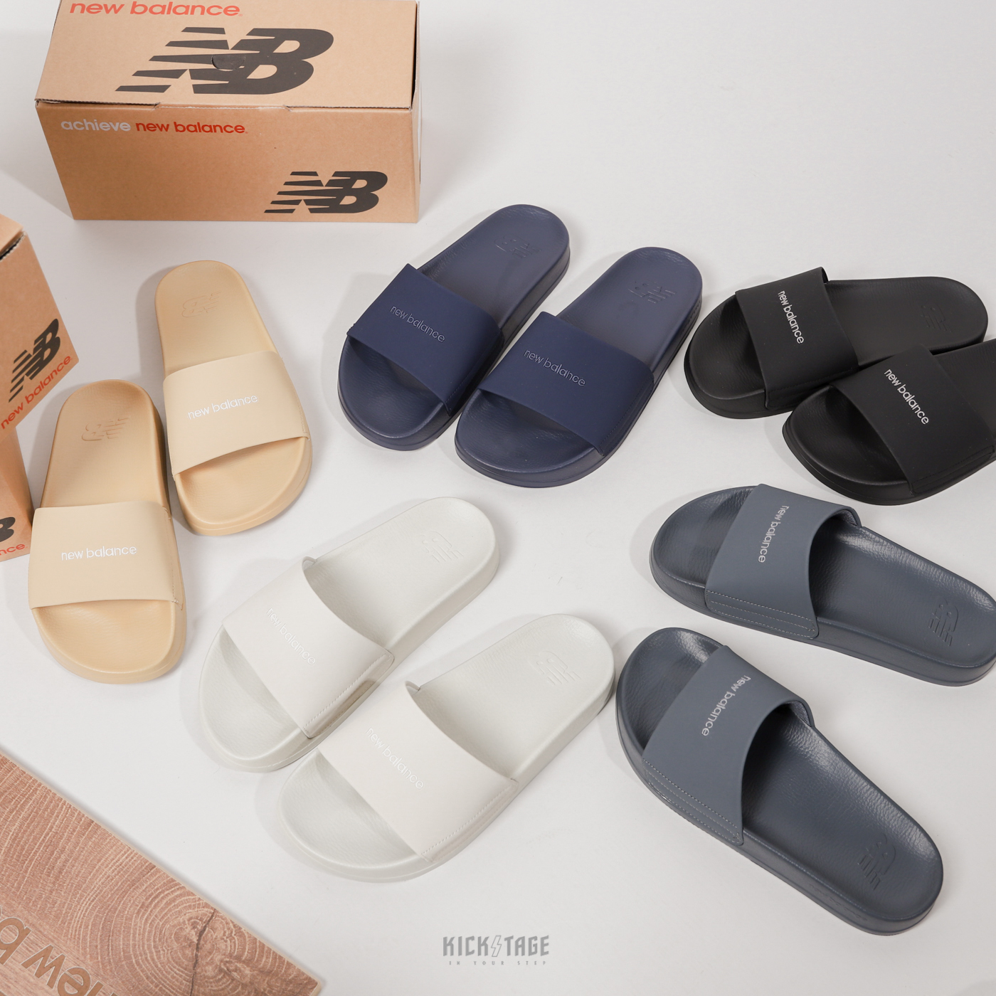 **特價商品售出無退換**NEW BALANCE 1101 SLIPPERS 黑色 奶茶 奶杏 鐵灰藍 深藍 刺繡小LOGO 低飽和系列 韓系 韓版 NB 拖鞋【D1101IIV2】NBS 25SALE