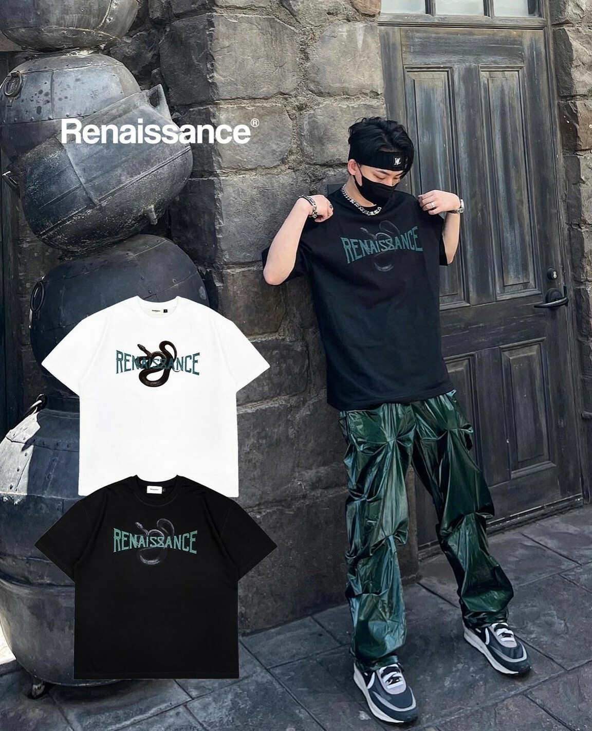 RENAISSANCE 黑王蛇 蛇紋字體Logo 短袖 T “ BLACK KINGSNAKE TEE “