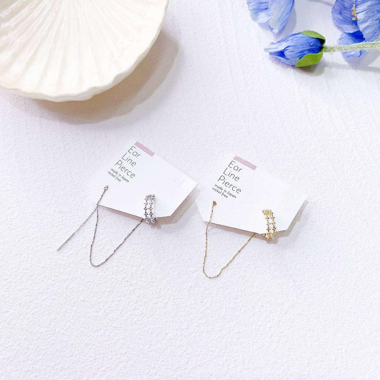 [日本制] 閃石通花耳線連耳骨夾