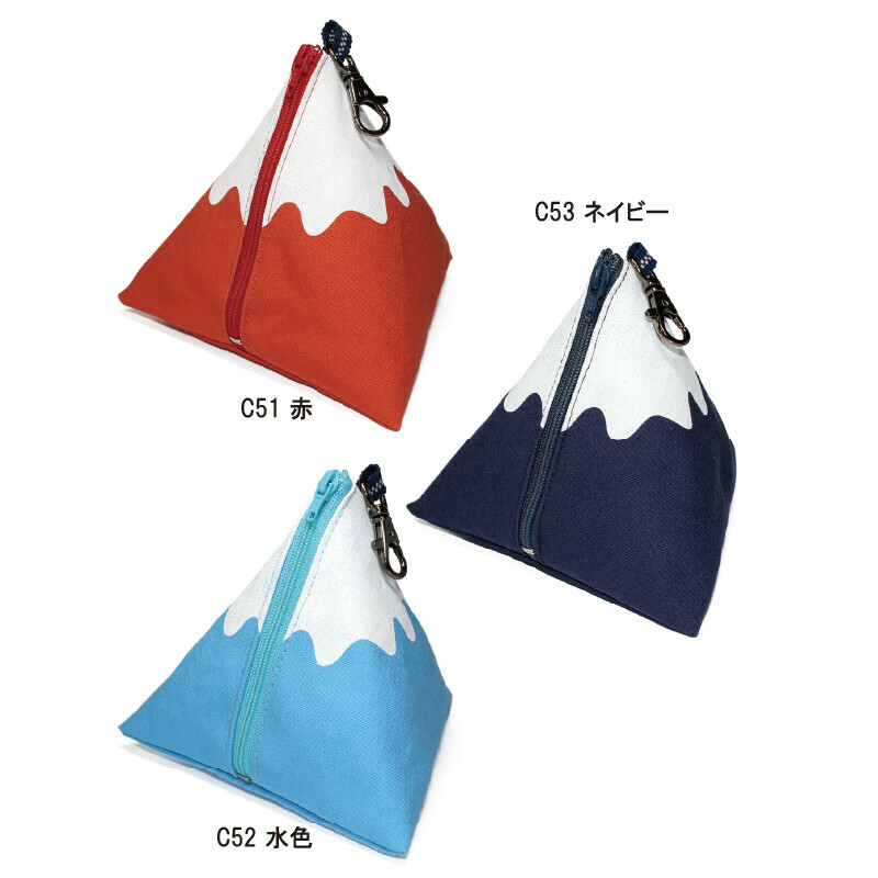 日式富士山立體拉鏈袋 (紅色) (日本製)