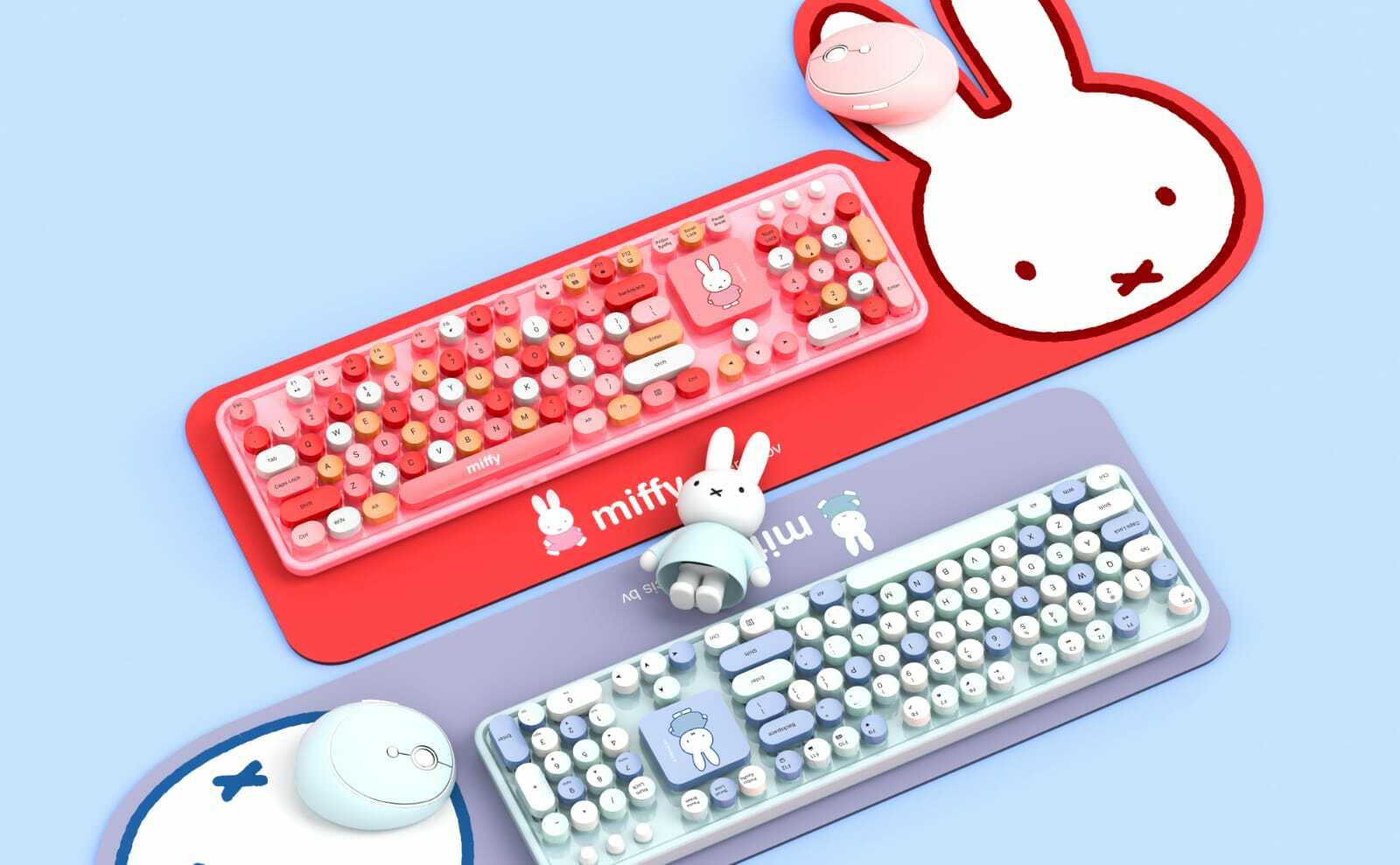 Miffy MIF13無線全鍵盤+滑鼠+鍵盤滑鼠墊3合1套裝