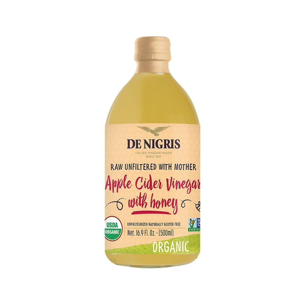 DE NIGRIS - 有機無過瀘蜂蜜蘋果醋(帶醋母), 500毫升