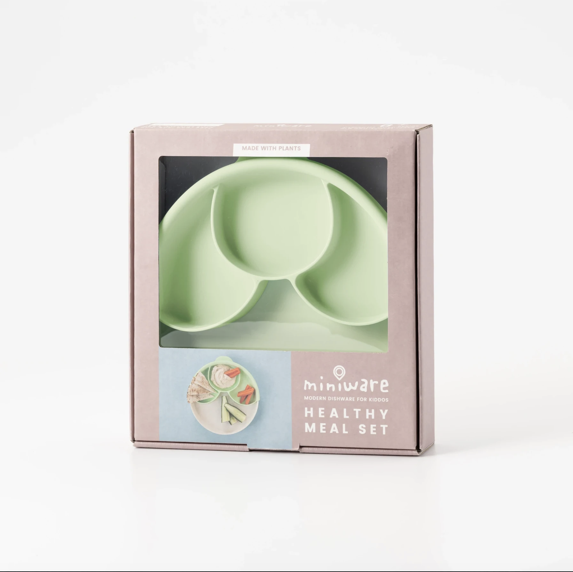 Miniware - 天然聚乳酸分隔餐盤組｜綠色