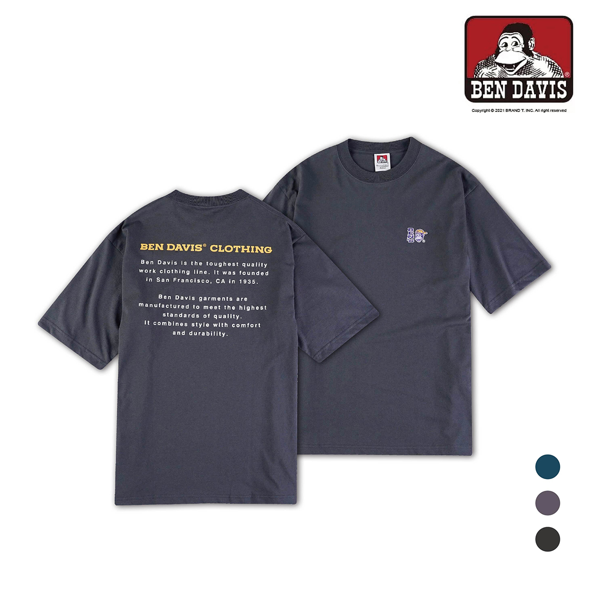 【 BEN DAVIS | 猿人刺繡寬鬆短TEE - 3色 】