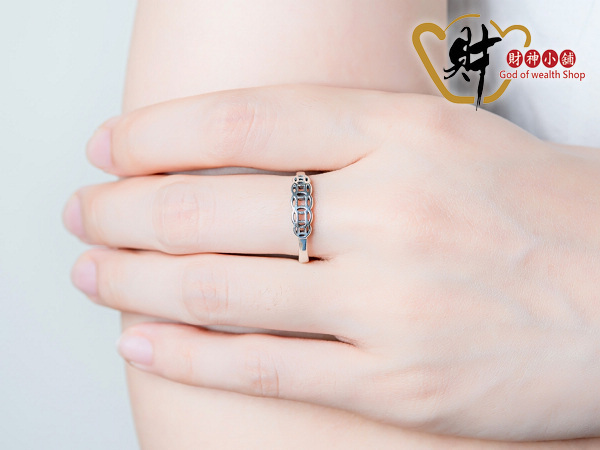 【財神小舖】招財五帝錢活圍戒 （925純銀）(含開光)