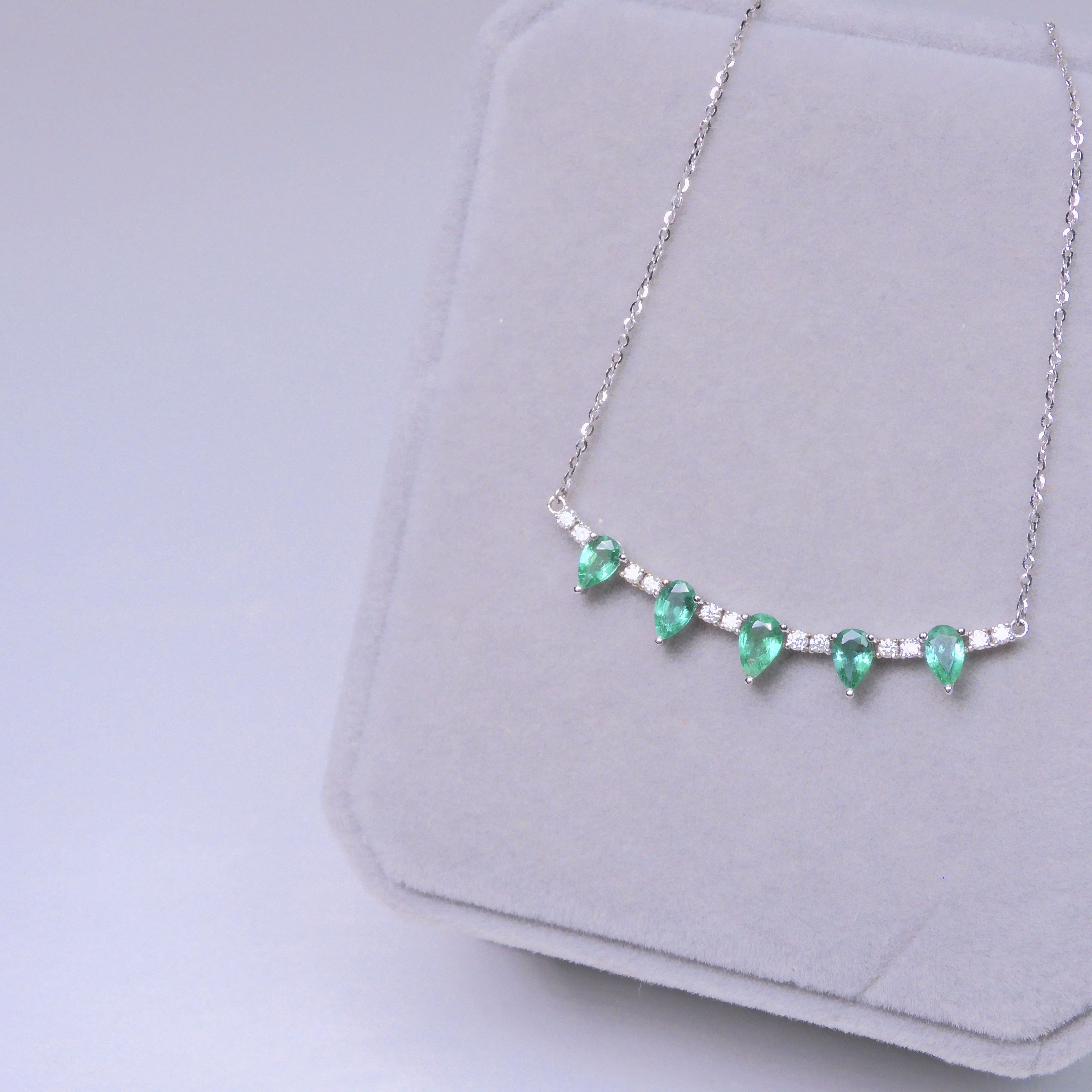 18K金 0.99ct 綠寶石項鏈