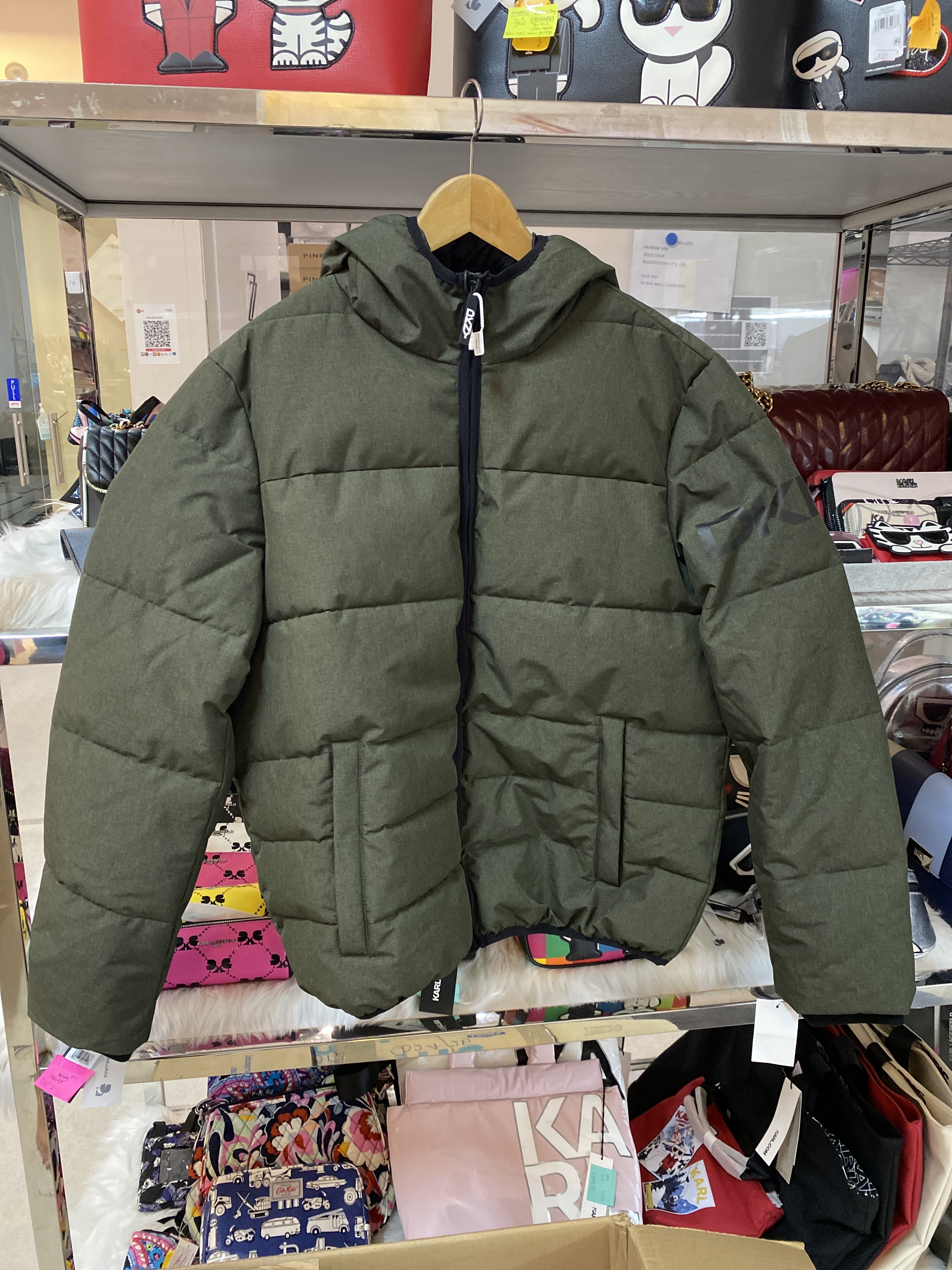 [S] DKNY WINTER JACKET, GREEN, DX1OP197-OLH (SD80)