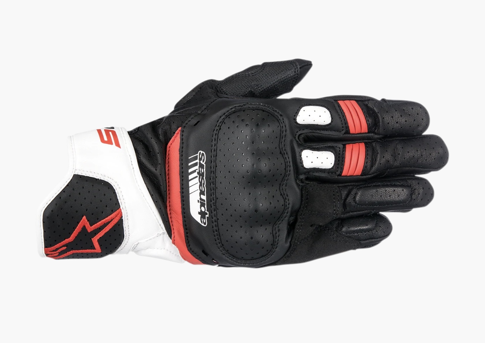 ALPINESTARS SP-5 GLOVES BLACK/WHITE/ RED 黑白紅 皮手套 SP5