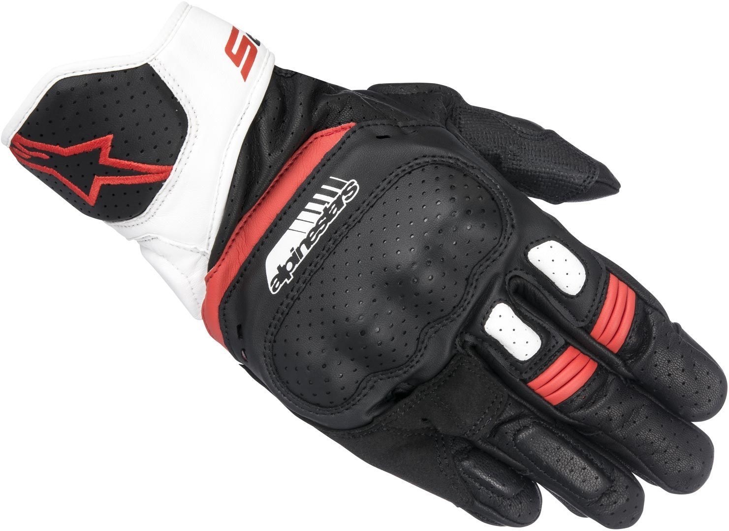 ALPINESTARS SP-5 GLOVES BLACK/WHITE/ RED 黑白紅 皮手套 SP5