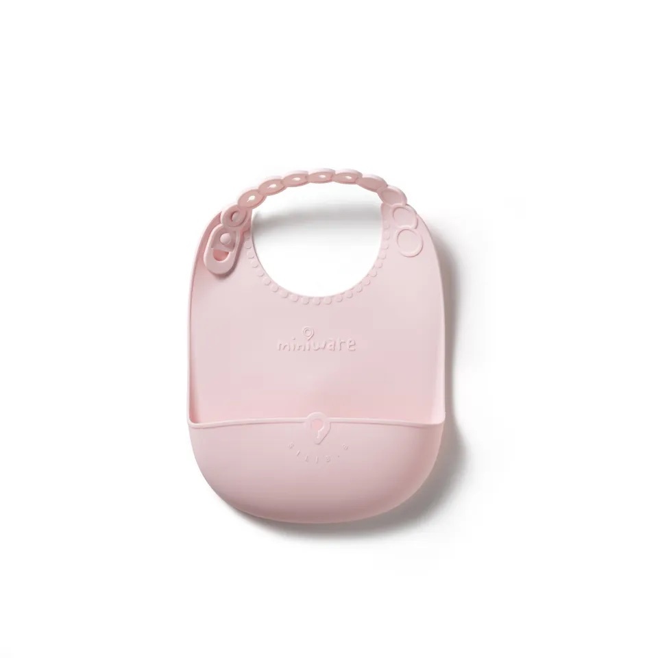 Roll & Lock Silicone Bib - Cotton Candy