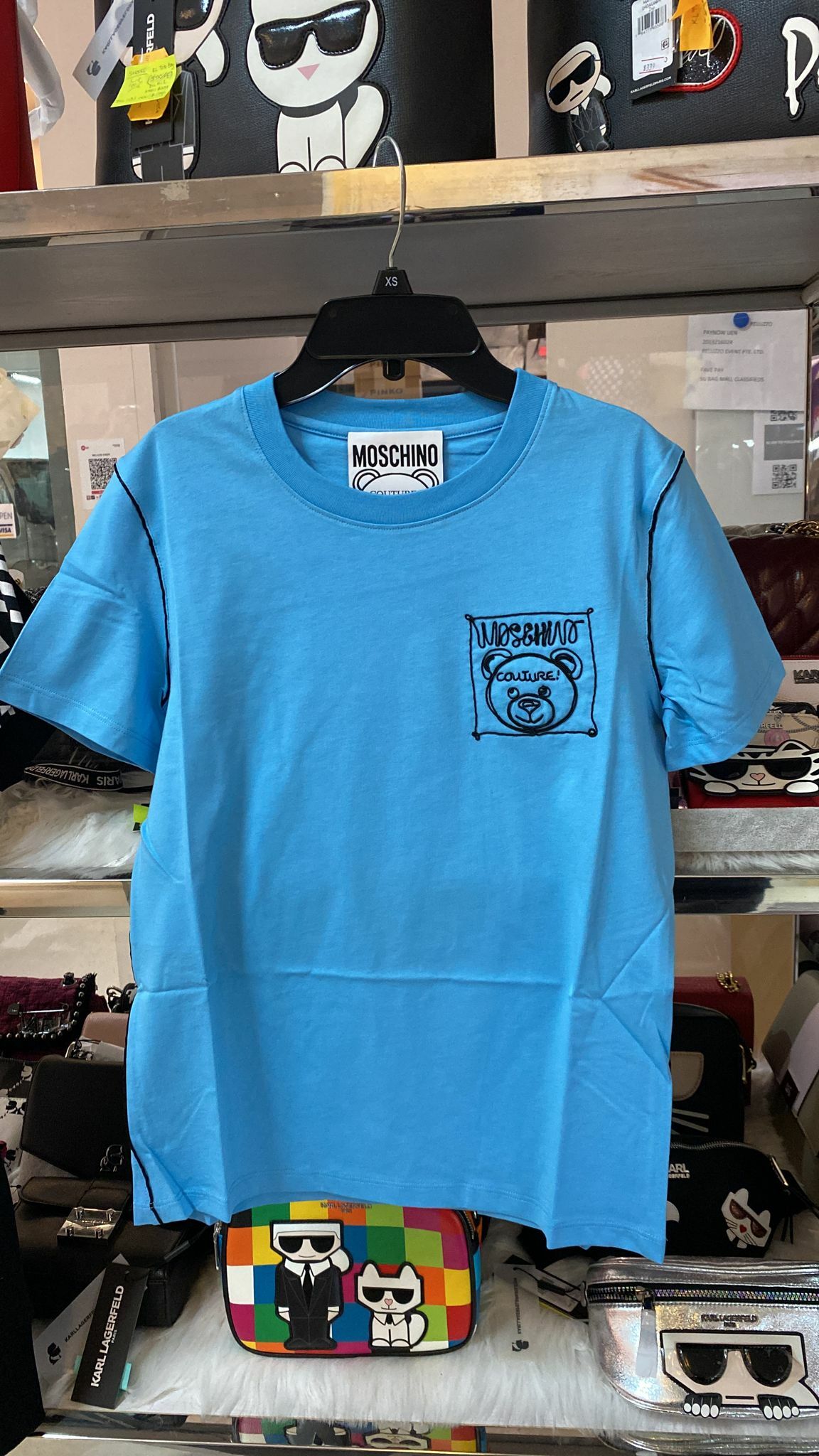 [S] MOSCHINO SMALL BEAR LOGO T-SHIRT, BLUE , DA0702-0440-1313 (FINAL ...