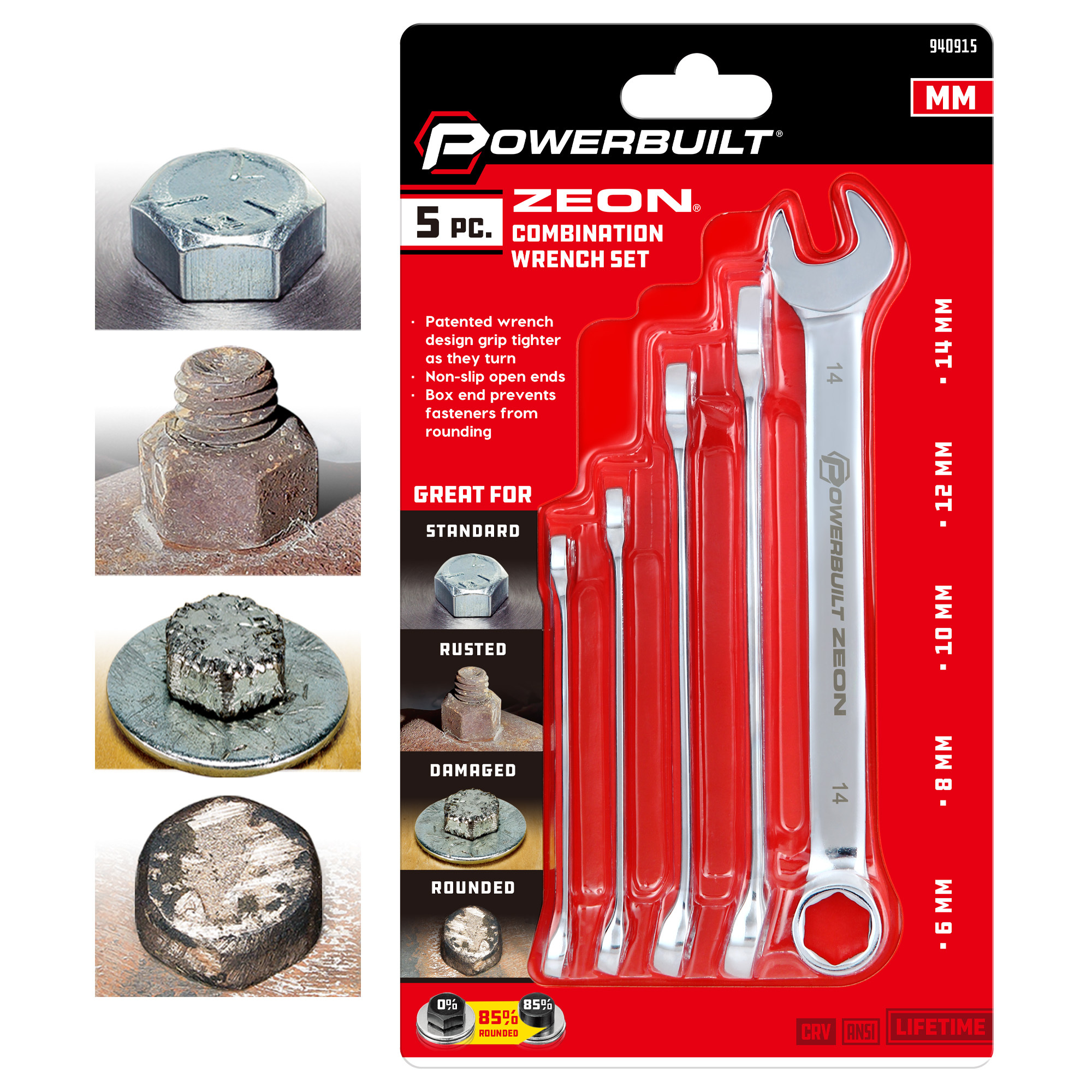 Powerbuilt 損壞螺帽拆除梅花開口板手組