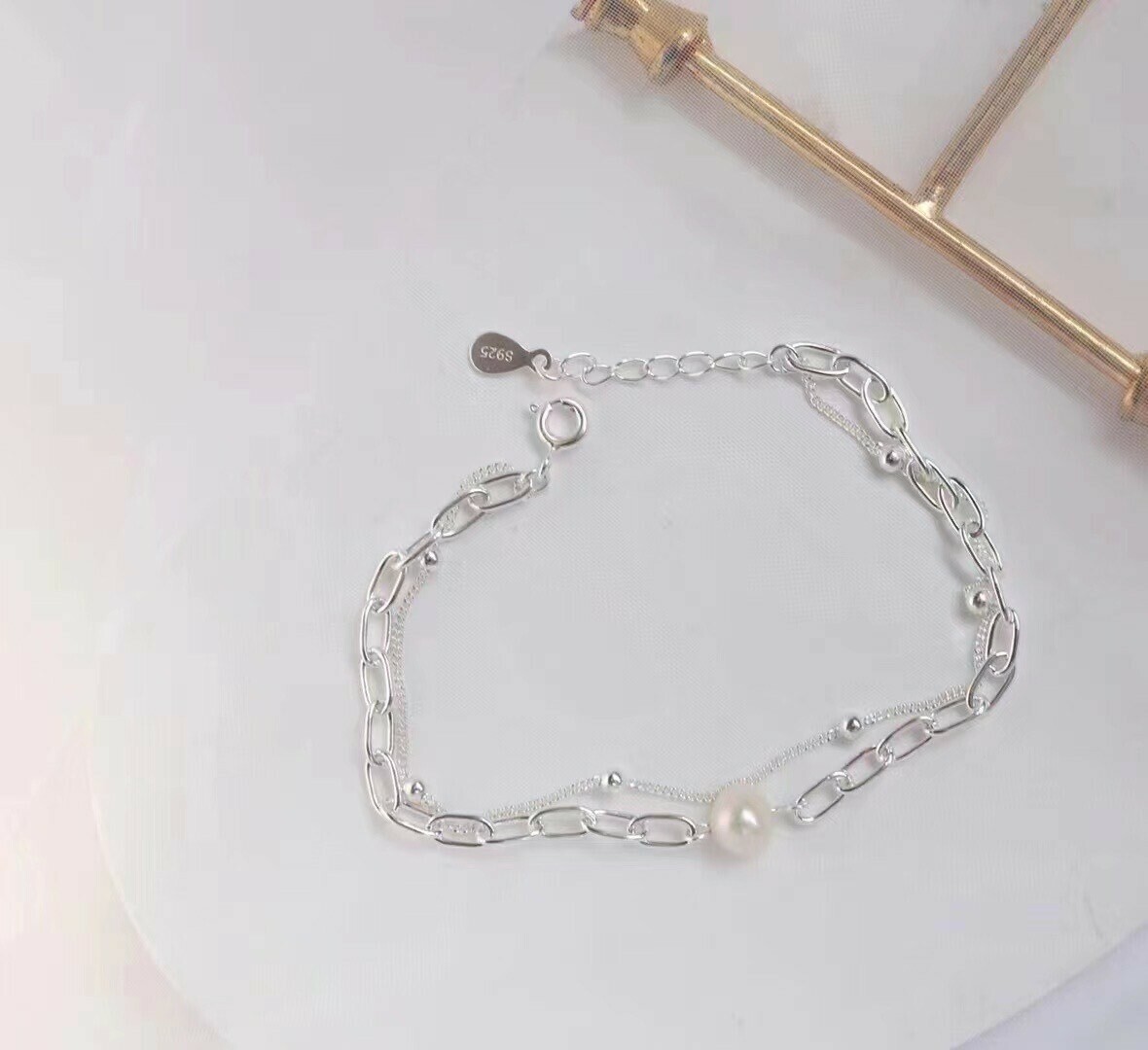 Y161珍珠雙層手鍊