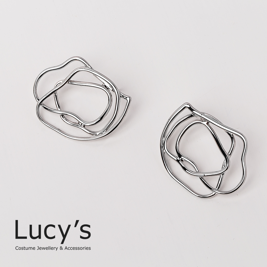 塗鴉線條 耳環 (二色) (100663/100664)