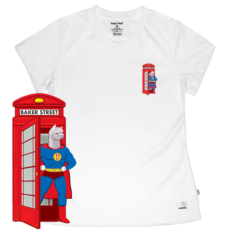 Little Stamp: Super Alpaca 超人電話亭 女版短T