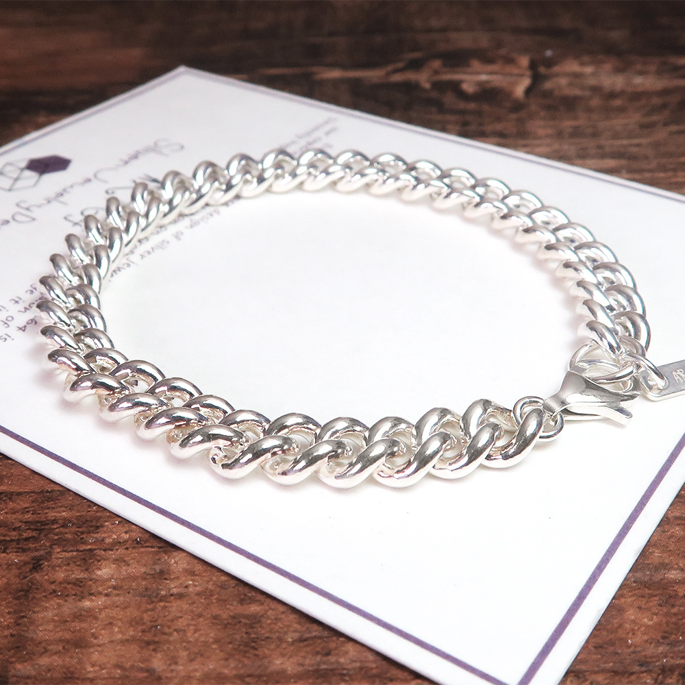 圓線繩索手鍊 寬版(7.5mm寬鍊) 925純銀刻字手鍊