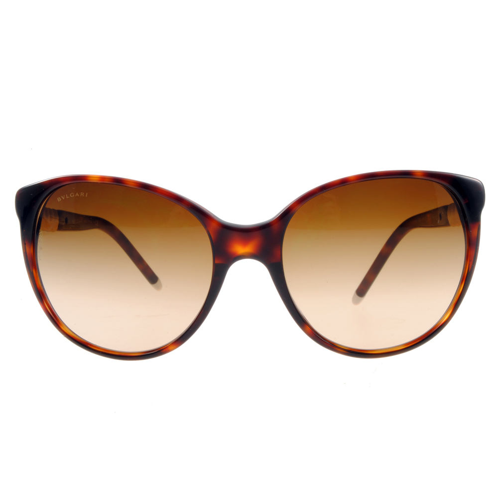 【BVLGARI】BG8101BA 85113 奢華細鑽貓眼框太陽眼鏡