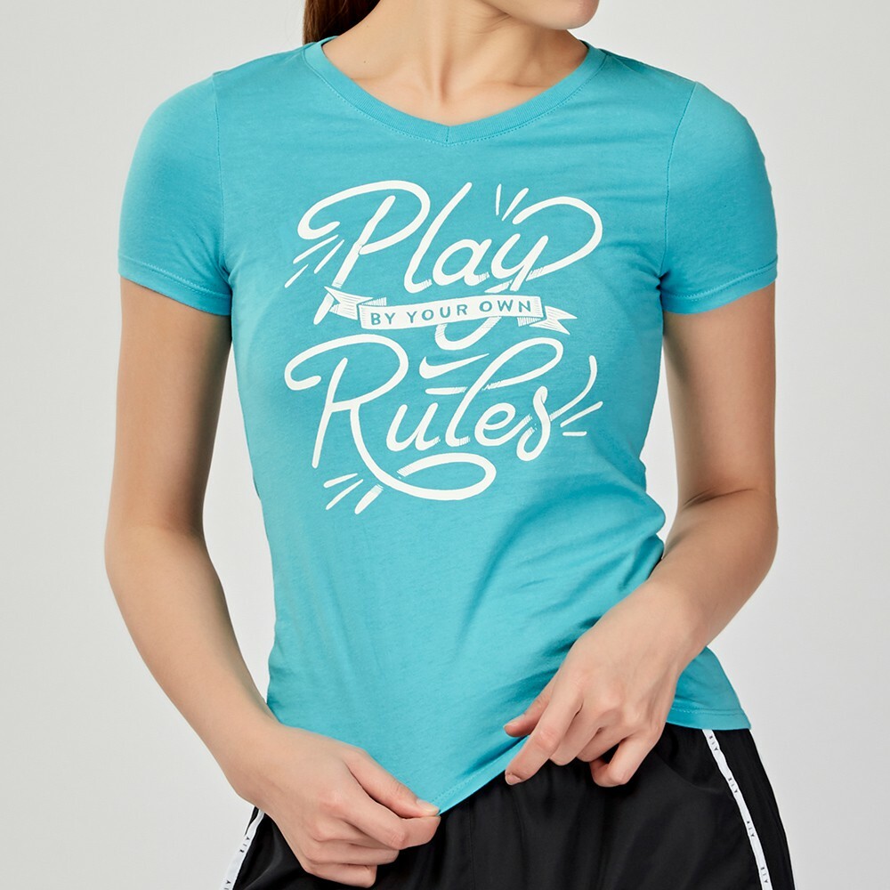 Nike 大童 亮藍色 logo 白色印花 透氣 排汗 圓領 短袖上衣 807432-418