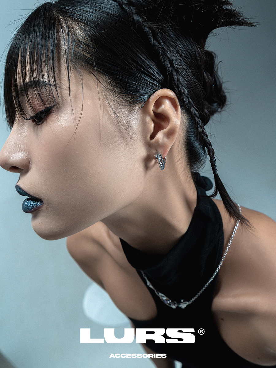 LURS 簡約 金屬感 星耀 齒輪 耳環