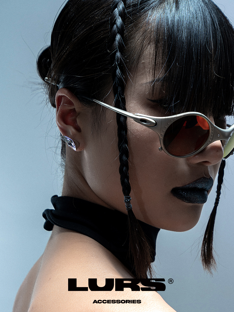 LURS 立體 光芒 百搭 橢圓 耳環