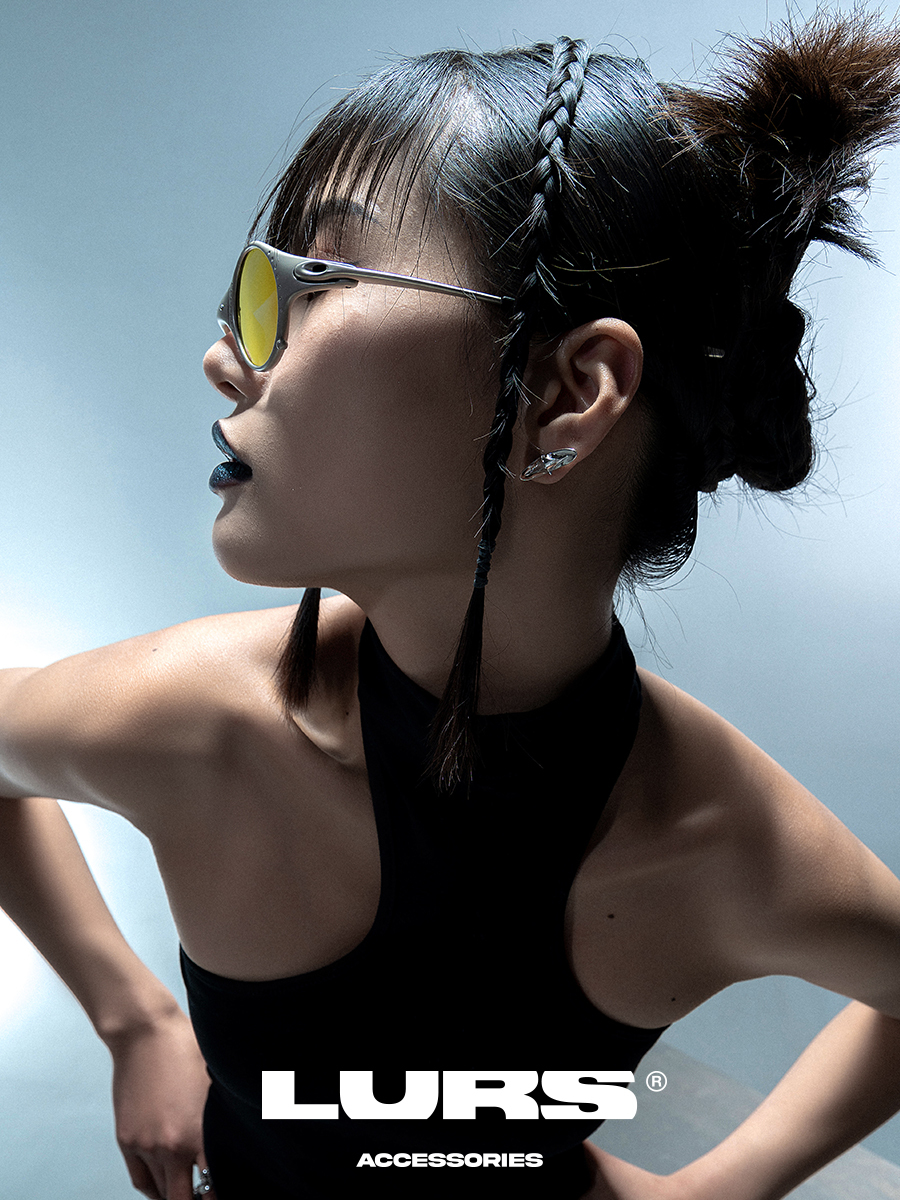 LURS 立體 光芒 百搭 橢圓 耳環