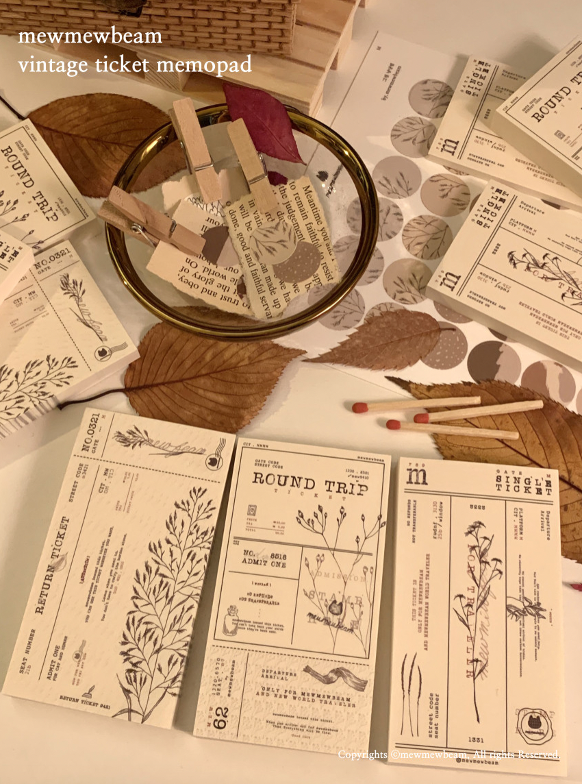 Mewmewbeam |復古票券-秋天 便箋