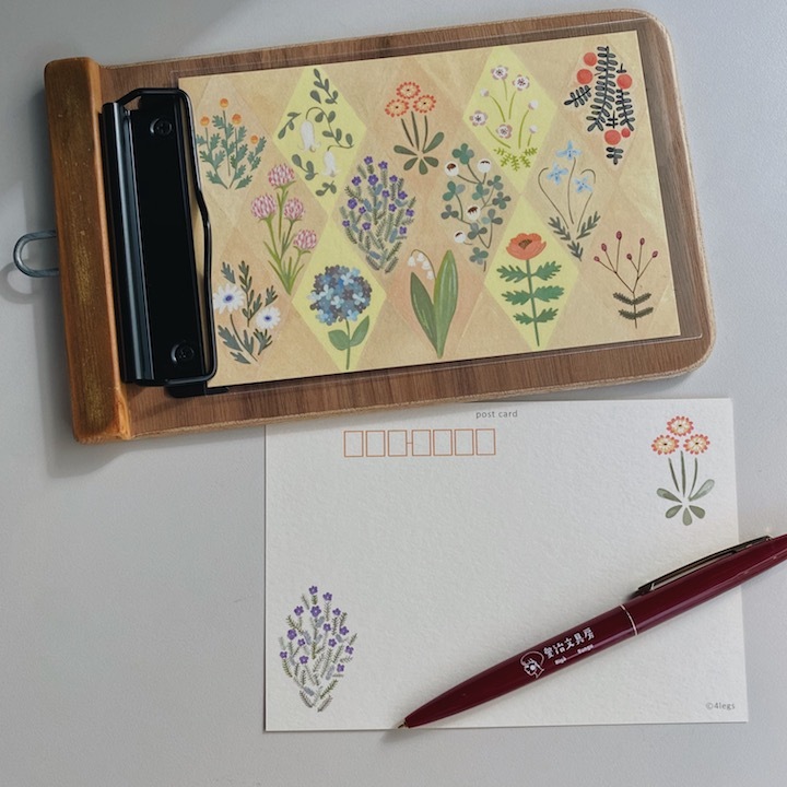 花卉 插畫明信片｜日本 4legs