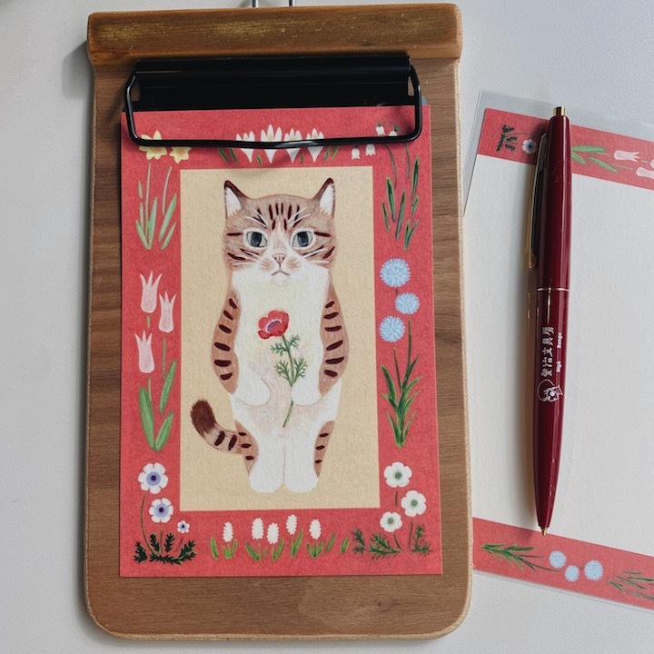 棕虎斑 貓咪繪本明信片｜日本 4legs