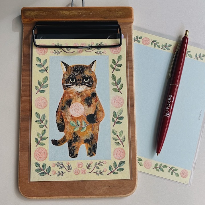 玳瑁貓 貓咪繪本明信片｜日本 4legs