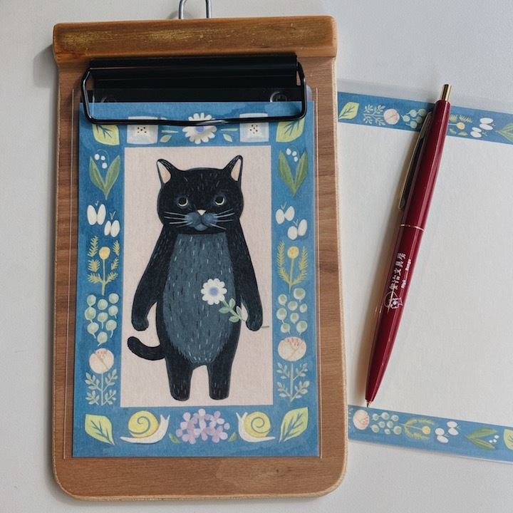 黑貓 貓咪繪本明信片｜日本 4legs