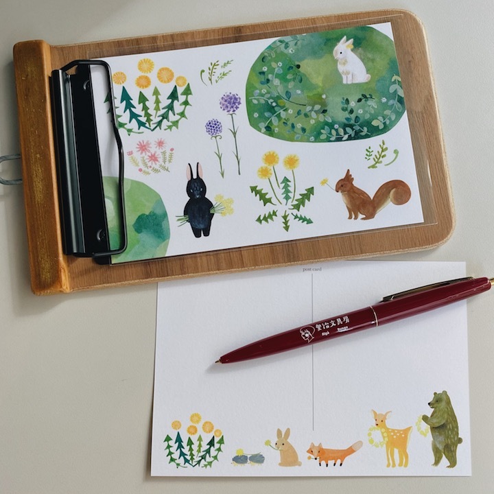 森林動物 插畫明信片｜日本 4legs