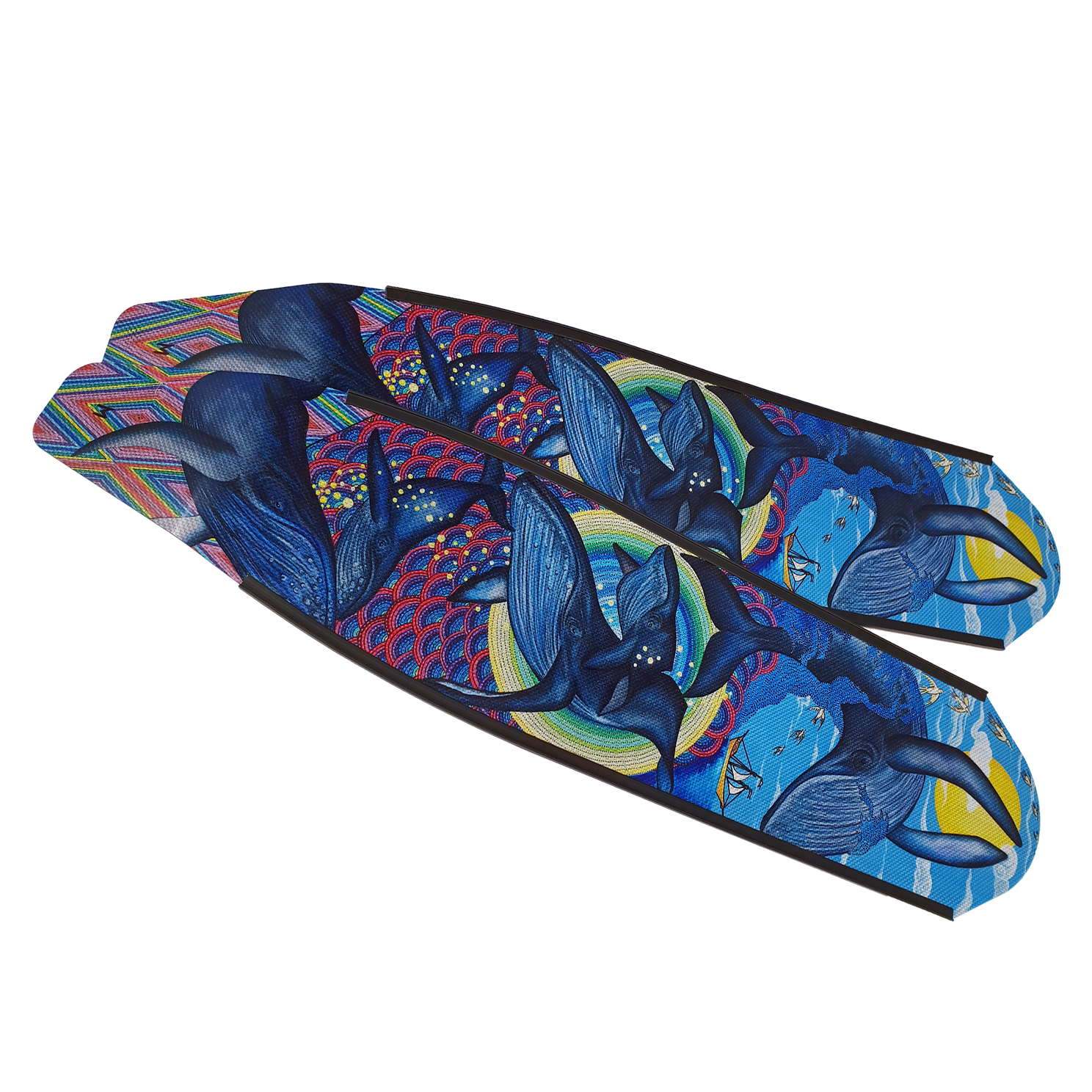 ▲DiveR 全碳纖維長蛙板-鯨之舞動(偏光LOGO款)