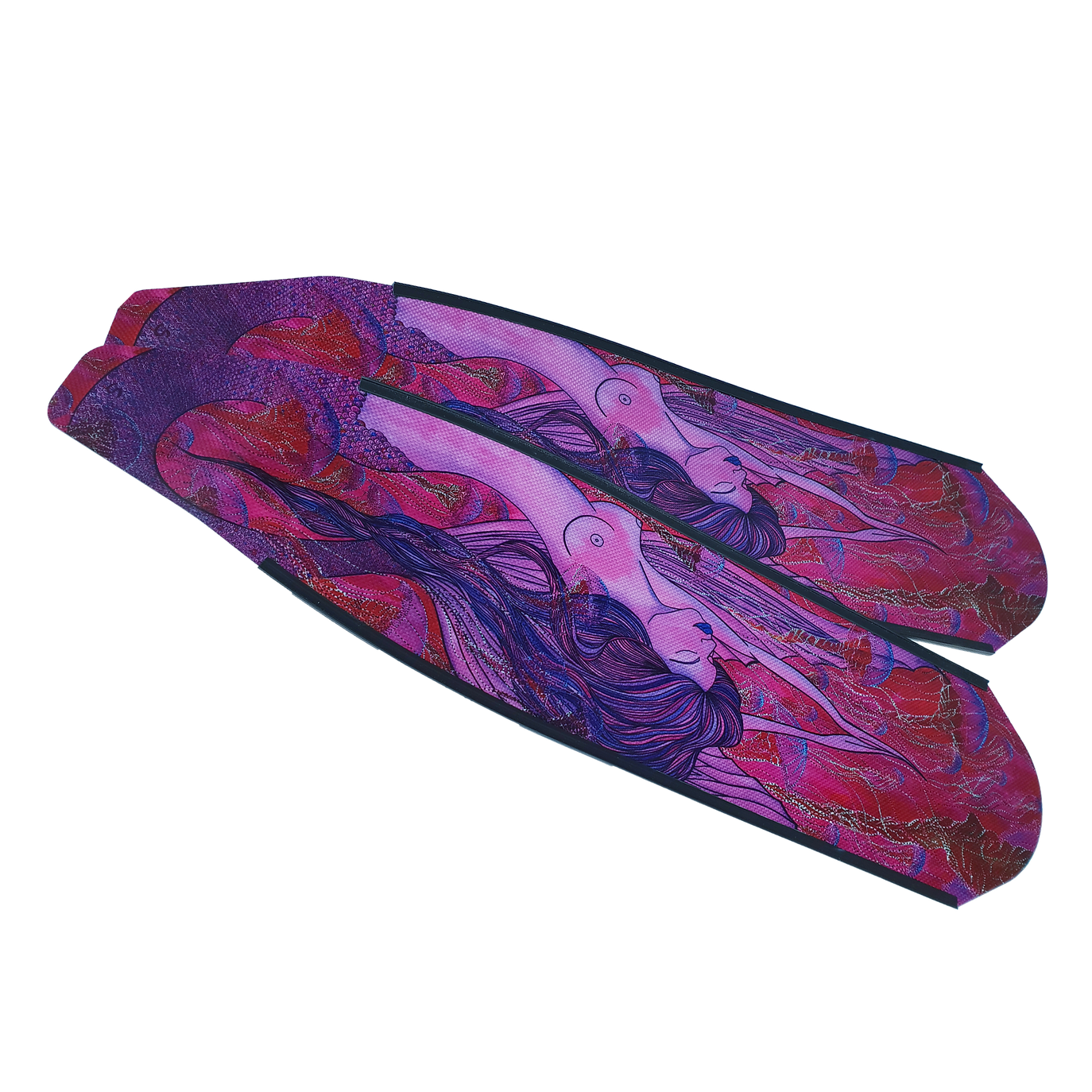 ▲DiveR 全碳纖維長蛙板-裸女之愛(紫)