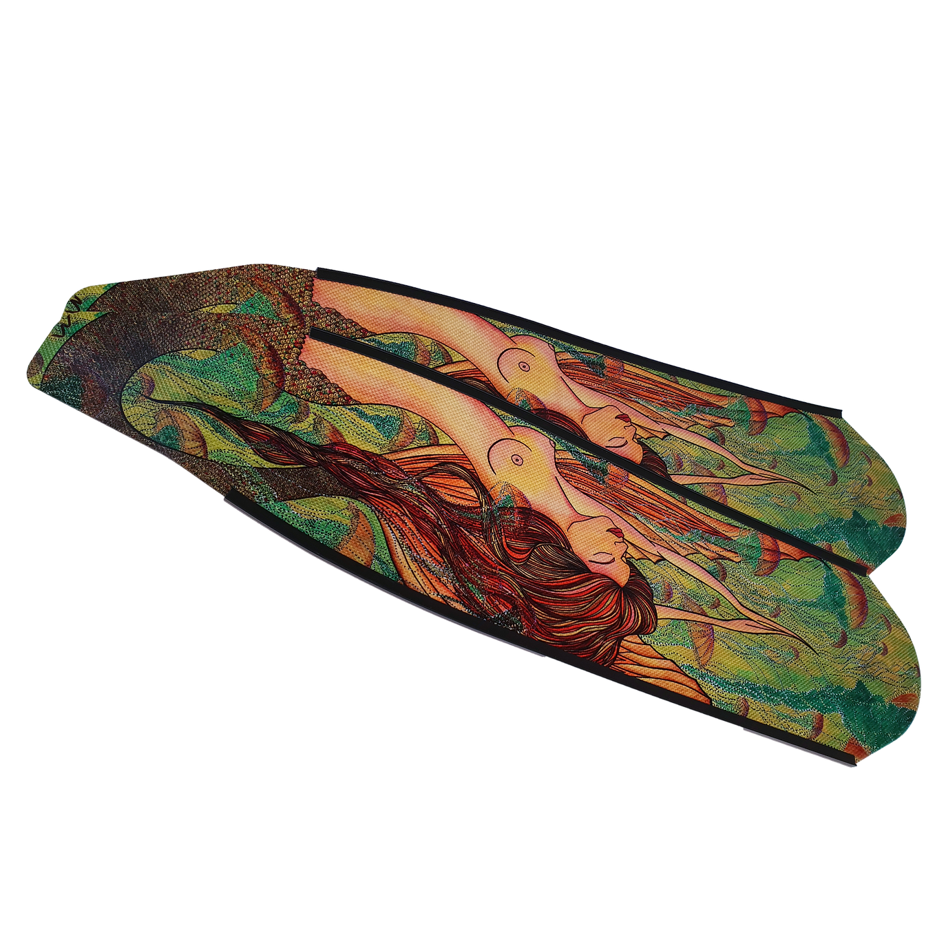 ▲DiveR 全碳纖維長蛙板-裸女之愛(綠)