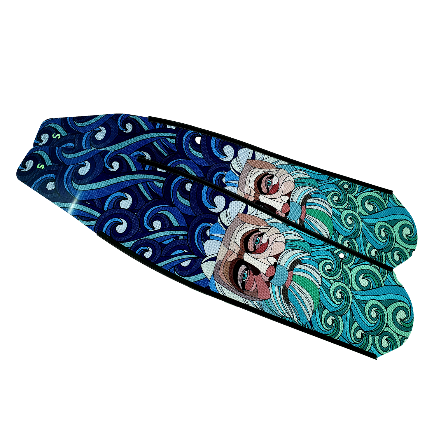 ▲DiveR 全碳纖維長蛙板-海洋之神(藍)