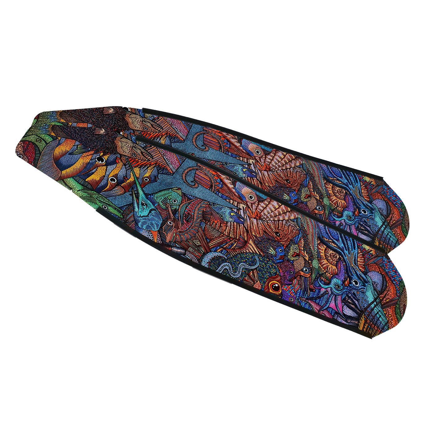 ▲DiveR 全碳纖維長蛙板-礁石之生(彩色)